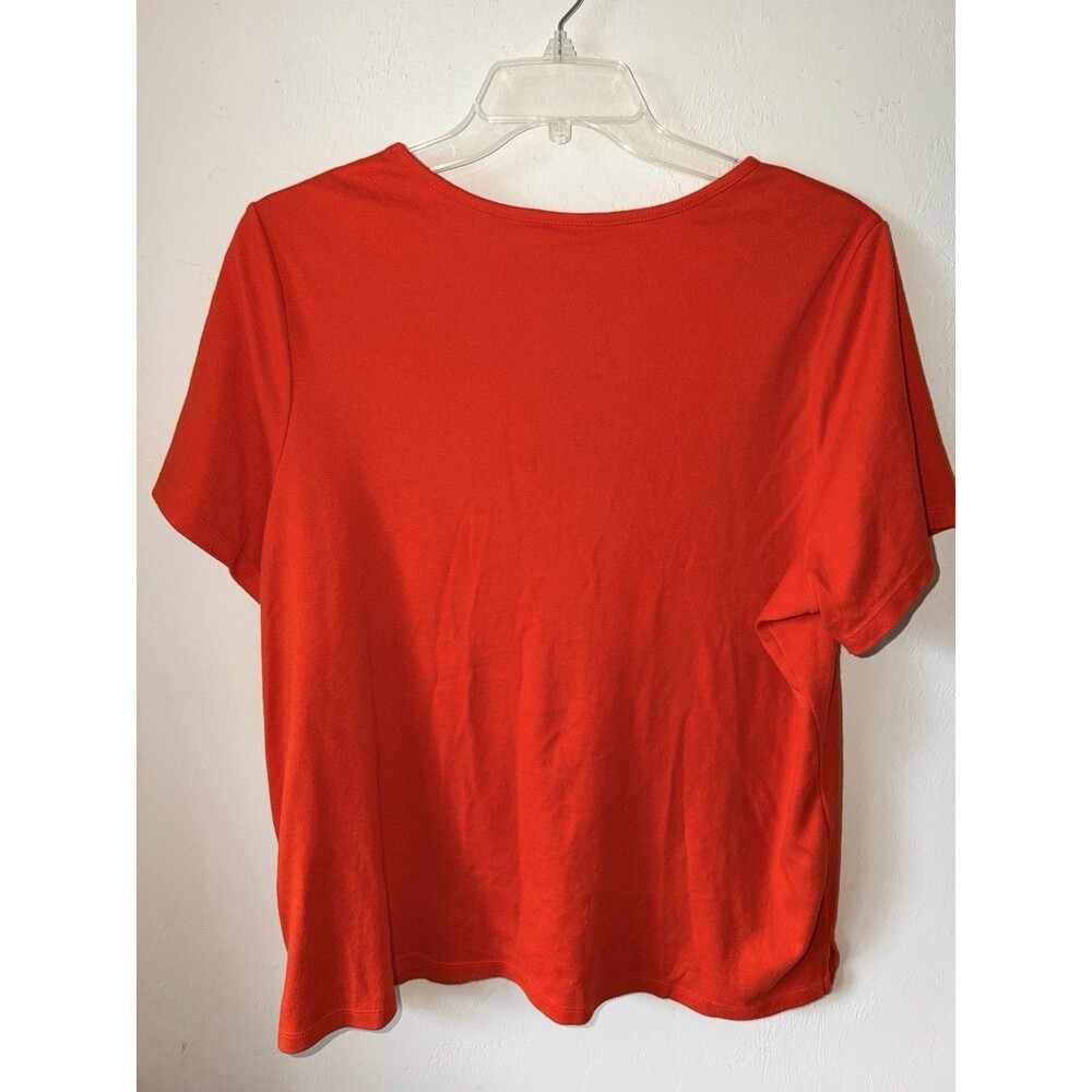 Quacker Factory Orange Hey Boo Shirt Embellished Ghost Bat Halloween Top Sz XL - Picture 7 of 8